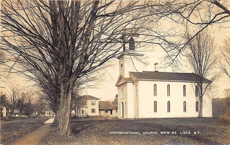 Lisle NY Main Street Congregational Church RPPC Postcard