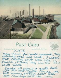 OMAHA NE AMERICAN SMELTING & REFINING CO. 1911 ANTIQUE POSTCARD