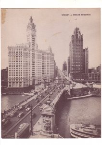 OVERSIZE, Wrigley & Tribune Buildings, Chicago, Illinois, Appox 7 X 9 inches