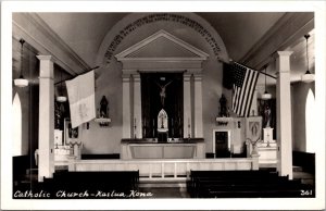 Real Photo Postcard Catholic Church in Kailua, Kona, Hawaii