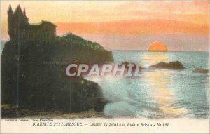 Old Postcard Biarritz Picturesque Sunset at Villa Belza