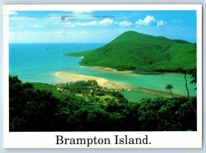 Great Barrier Reef Australia Postcard Aerial View of Brampton Island Resort 1992