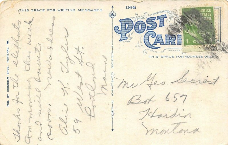 Portland Maine 1930s Postcard Hay & Peabody Morticians Funeral Home