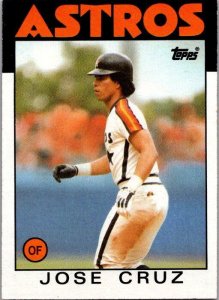 1986 Topps Baseball Card Jose Cruz Houston Astros sk10737