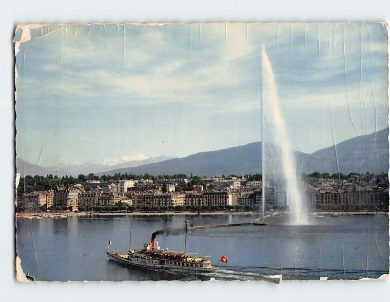 Postcard Le Jet d'Eau et le Mont-Blanc, Geneva, Switzerland