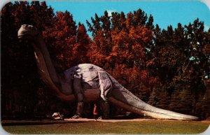 Vintage 50s Reproduction of a Brontasaurus Postcard Dinosaur Park Calgary Zoo