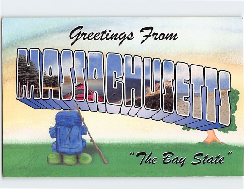 Postcard The Bay State, Greetings From Massachusetts