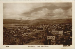 PC CPA LEBANON, BEYROUTH, VUE CENTRALE, Vintage REAL PHOTO Postcard (b23133)