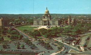 Vintage Postcard Rhode Island State House Rershing Square Providence St. Patrick