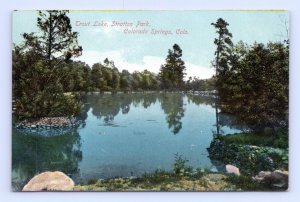 Trout Lake Stratton Park Colorado Springs CO UNP DB Postcard Q1