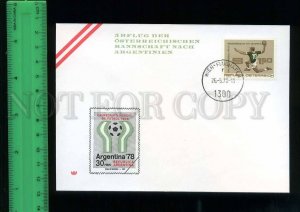 220497 AUSTRIA 1978 Argentina Soccer Football World Cup postal COVER