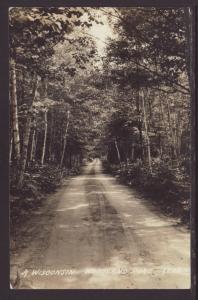 A Wisconsin Woodland Road Postcard
