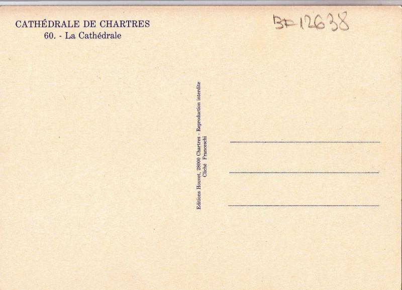 BF12638 la cathedrale  chartres france front/back image