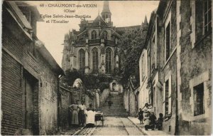 CPA CHAUMONT-en-VEXIN Église St-JEAN-Baptiste et l'Escalier (131133)