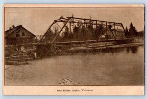 Regina Wisconsin Postcard Iron Bridge Exterior View Lake c1907 Vintage Antique