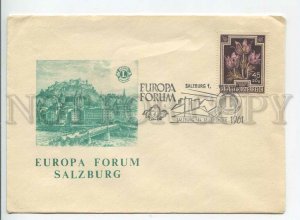 446247 AUSTRIA 1961 cancellations European Forum in Salzburg flowers stamp