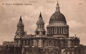 VINTAGE POSTCARD ST. PAUL'S CATHEDRAL LONDON ENGLAND EARLY VALENTINE c. 1920