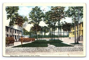 Postcard Roll Call Camp Devens Ayer Mass. U. S. Army c1919 Postmark