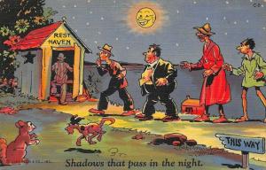 Ray Walters Comic Shadows That Pass the night Curt Teich Publisher Postcard