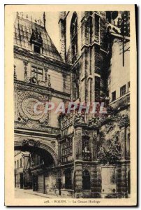 Old Postcard Rouen Grosse Horloge