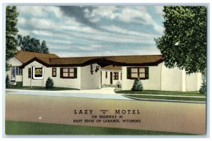 c1940s Lazy U Motel Exterior Roadside Laramie Wyoming WY Unposted Trees Postcard