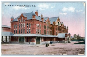 1910 BMRR Station Exterior View Building Concord New Hampshire Vintage Postcard