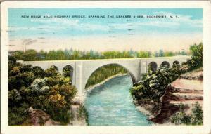 Ridge Road Highway Bridge c1931 Genesee River Rochester NY Vintage Postcard N04