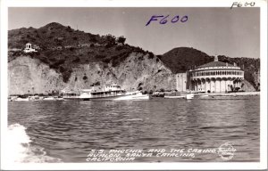 Real Photo Postcard S.S. Phoenix and The Casino Avalon Santa Catalina California