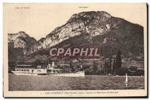 Old Postcard Lac d & # 39Annecy between Veyrier and Menthon St Bernard Boat
