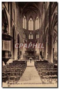 Old Postcard Interior of & # 39eglise Saint Sulpice de Favieres