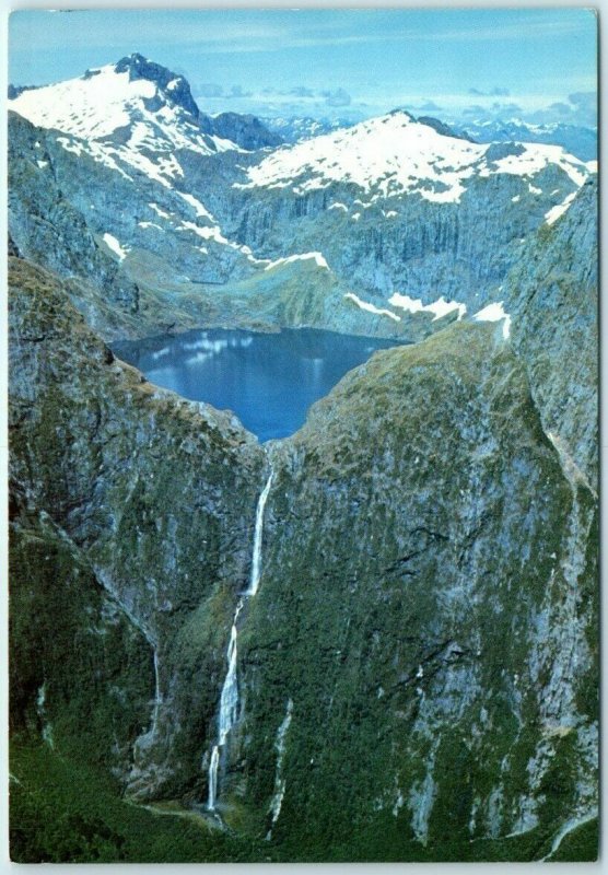 Postcard - Sutherland Falls and Lake Quill - Fiordland, New Zealand 