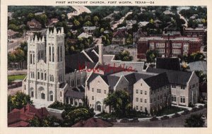 Postcard First Methodist Church Fort Worth Texas TX