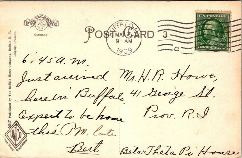 New York Postcard  - The Circle - Buffalo NY 1909