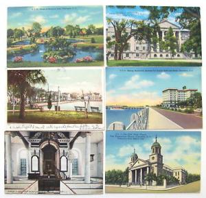 T202    CHARLESTON,  S.C   POSTCARD LOT,     6    CARDS