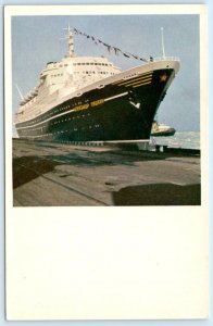 LENINGRAD, U.S.S.R Russia ~ Steamer ALEXANDER PUSHKIN in Port  4x6 Postcard