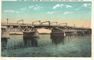 Vintage Postcard New Portland Bridge Connecting Portland & South Portland Maine