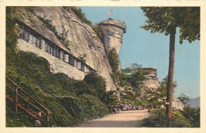 Postcard 1920s North Carolina Asheville Chimney Rock Cliff Dwellers NC24-3693