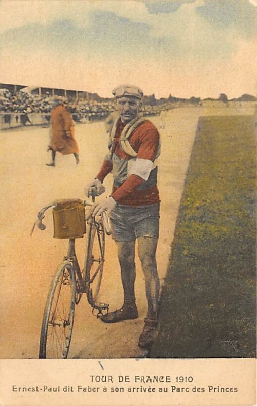 Ernest Paul dit Faber a son arrivevee au Parc des Princes 1910 Tour De France...
