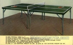 Ping Pong Table Tennis non postcard backing Unused 