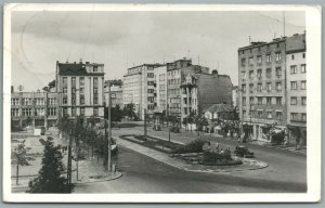 POLAND GDYNIA PLAC KASZUBSKI VINTAGE REAL PHOTO POSTCARD RPPC