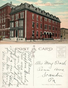 CAMDEN N.J. BROADWAY & FEDERAL STREET ELKS HOME ANTIQUE POSTCARD