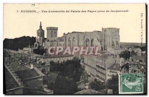 Old Postcard Avignon Overview of the Palace of the Popes taking Jacquemart