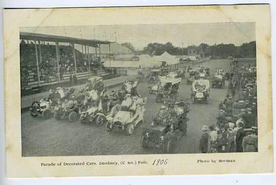 Danbury CT Fairgrounds Car Auto Parade Postcard 