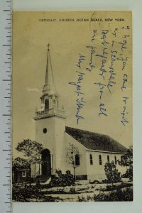 Catholic Church, Ocean Beach, New York. Vintage Postcard P58 