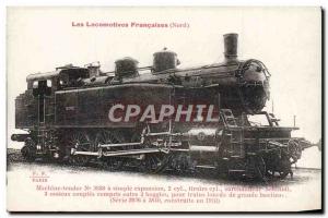 Postcard Old Train Locomotive Tender Machine 3838 has simple expansion