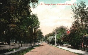 Vintage Postcard 1930's Saint George Street Annapolis Royal Nova Scotia Canada