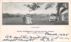 Guard Mount Fortress Monroe Virginia Private Mailing Card 1905 postcard