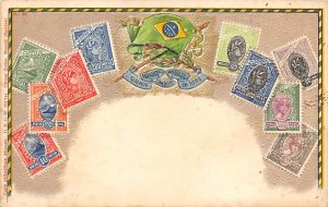 Brazil Stamp, Coin Writing on Back 