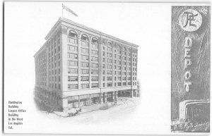 Huntington Office Building, Los Angeles, CA PE Depot 1900s Reeves Postcard