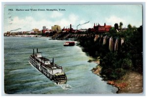 Memphis Tennessee TN Postcard Aerial View Of Harbor And Water Front c1910's